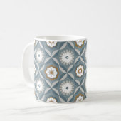 Mug Fleurs rétro bleu gris (Devant gauche)