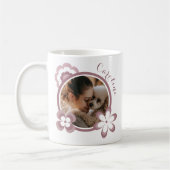 Mug Fleurs Retro Fleur de Chien Blush Pink Photo perso (Gauche)