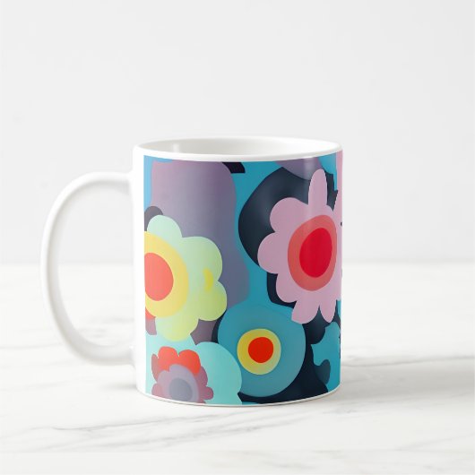Mug Fleurs rétro mod (Gauche)