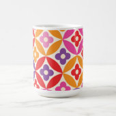 Mug Fleurs rétro sur les cercles du milieu du siècle M (Centre)