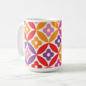 Mug Fleurs Rétro sur motif de cercles du milieu du siè (Devant gauche)