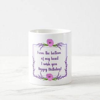 Mug Fleurs romantiques tulipes anniversaire Minimalist