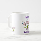 Mug Fleurs romantiques tulipes anniversaire minimalist (Devant gauche)