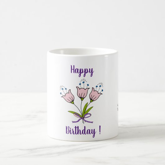Mug Fleurs romantiques tulipes anniversaire minimalist (Centre)