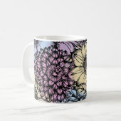 Mug Fleurs rose, bleu et jaune (Devant gauche)