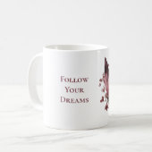 Mug Fleurs Rose Bourgogne Papillon Rêves (Devant gauche)