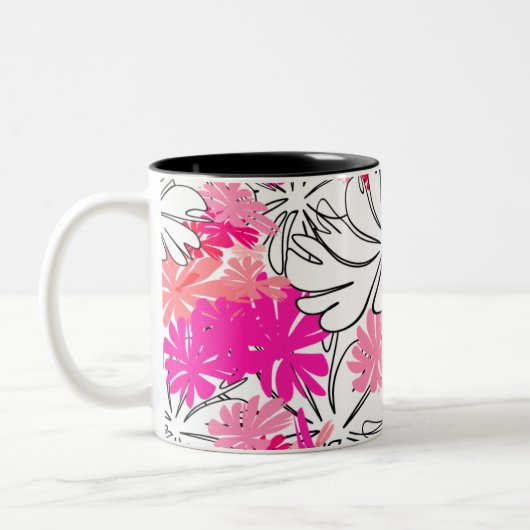 Mug Fleurs Rose Clair (Gauche)