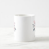 Mug Fleurs rose et gris Aquarelle classique (Centre)