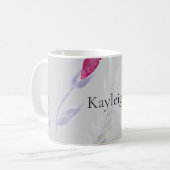 Mug Fleurs rose gris (Devant gauche)