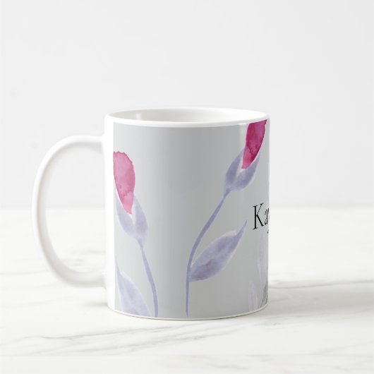 Mug Fleurs rose gris (Gauche)