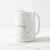Mug Fleurs rose saumon Pretty (Devant droit)