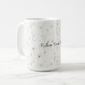 Mug Fleurs rose saumon Pretty (Devant gauche)