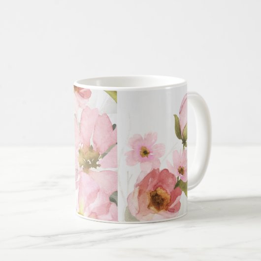 Mug fleurs roses (Devant droit)