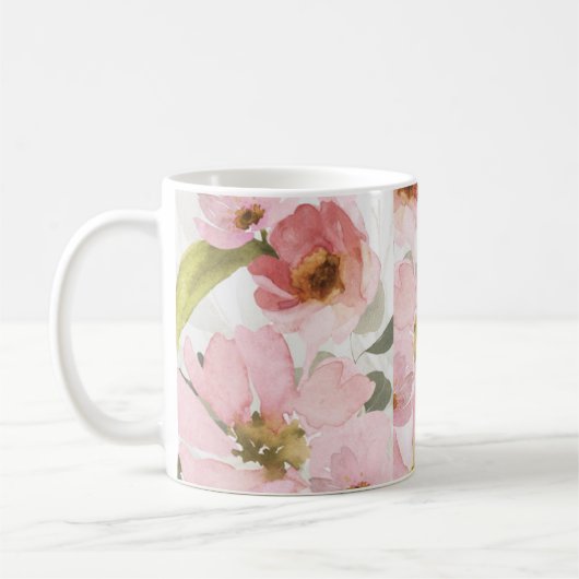 Mug fleurs roses (Gauche)