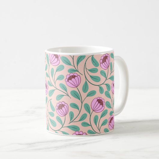 Mug Fleurs roses (Devant droit)