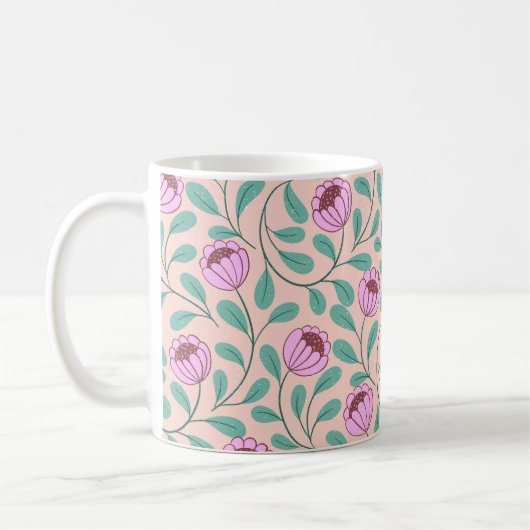 Mug Fleurs roses (Gauche)