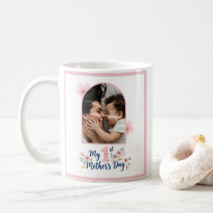 Mug Fleurs roses - 1er anniversaire de maman - souveni