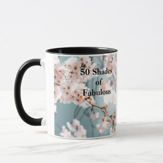 Mug Fleurs roses 50 Tons de Fabuleux (Gauche)