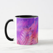 Mug Fleurs roses Abstraites et art des oiseaux (Gauche)
