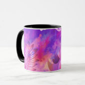 Mug Fleurs roses Abstraites et art des oiseaux (Devant gauche)