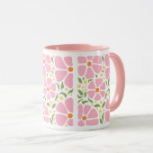 Mug Fleurs roses Abstraites joueuses (Devant droit)
