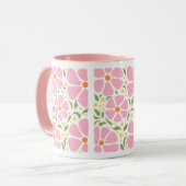 Mug Fleurs roses Abstraites joueuses (Devant gauche)