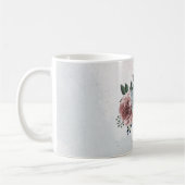 Mug Fleurs roses bleues romantiques verdure (Gauche)