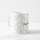 Mug Fleurs roses blush jolies féminines (Devant gauche)