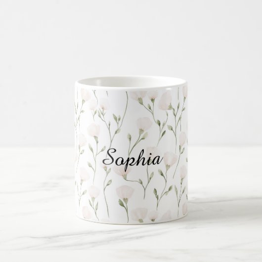 Mug Fleurs roses blush jolies féminines (Centre)