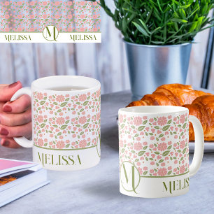 Mug Fleurs roses Boho super Retro Motif Daisy