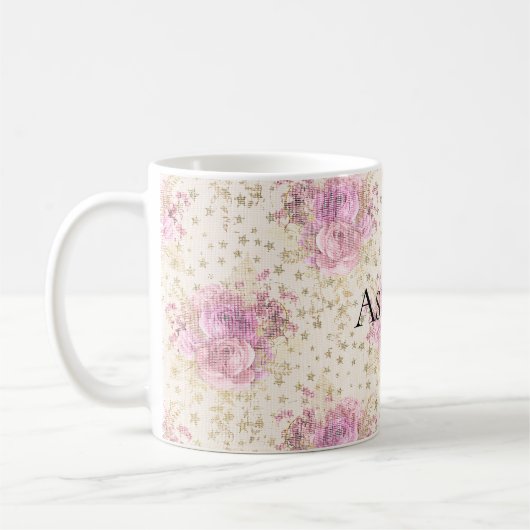 Mug Fleurs roses Chic (Gauche)