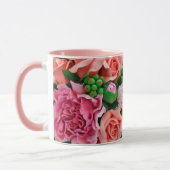 Mug Fleurs Roses de corail et de thé rose (Gauche)