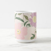 Mug Fleurs roses élégantes Aquarelle Boho Floral (Centre)
