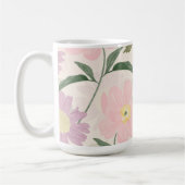 Mug Fleurs roses élégantes Aquarelle Boho Floral (Gauche)