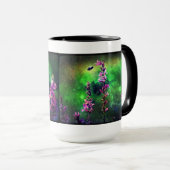 Mug Fleurs roses et abeilles contre le monde (Devant droit)
