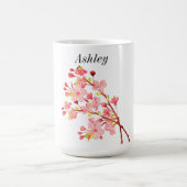 Mug Fleurs roses et blanches Cerisier Élégant (Centre)