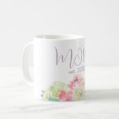 Mug Fleurs roses et blanches pour maman (Devant gauche)