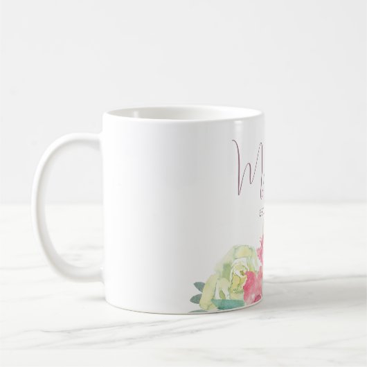Mug Fleurs roses et blanches pour maman (Gauche)