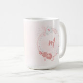 Mug fleurs roses et blanches romantiques (Devant droit)