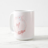 Mug fleurs roses et blanches romantiques (Devant gauche)