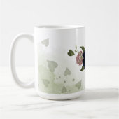 Mug fleurs roses et bleu marine verdure (Gauche)