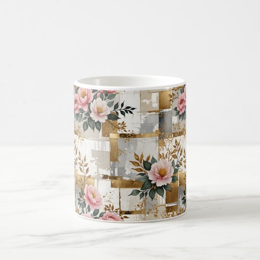 Mug Fleurs roses et Carrés (Centre)