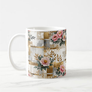 Mug Fleurs roses et Carrés