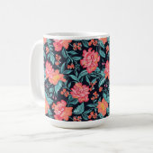 Mug Fleurs roses et coraux (Devant gauche)