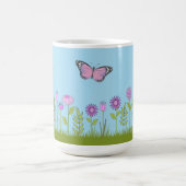 Mug Fleurs roses et papillon imprimés partout (Centre)
