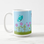 Mug Fleurs roses et papillon imprimés partout (Gauche)