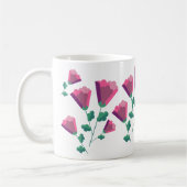 Mug Fleurs roses géométriques abstraites (Gauche)