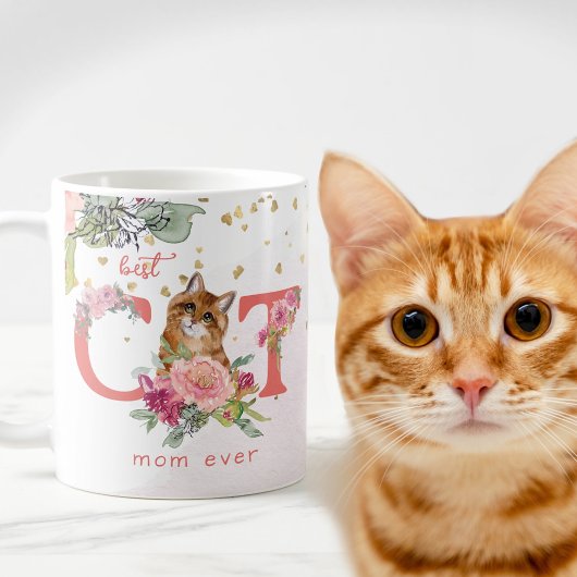 Mug Fleurs roses Meilleur Chat Maman Jamais