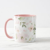 Mug Fleurs Roses Menthe La Vie est Douce (Gauche)