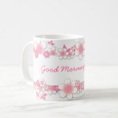 Mug Fleurs roses, miel bonjour (Devant gauche)